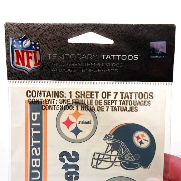 NFL National Football League Pittsburgh Steelers Temporary Tattoos Logo Helmet - Picture 6 of 11